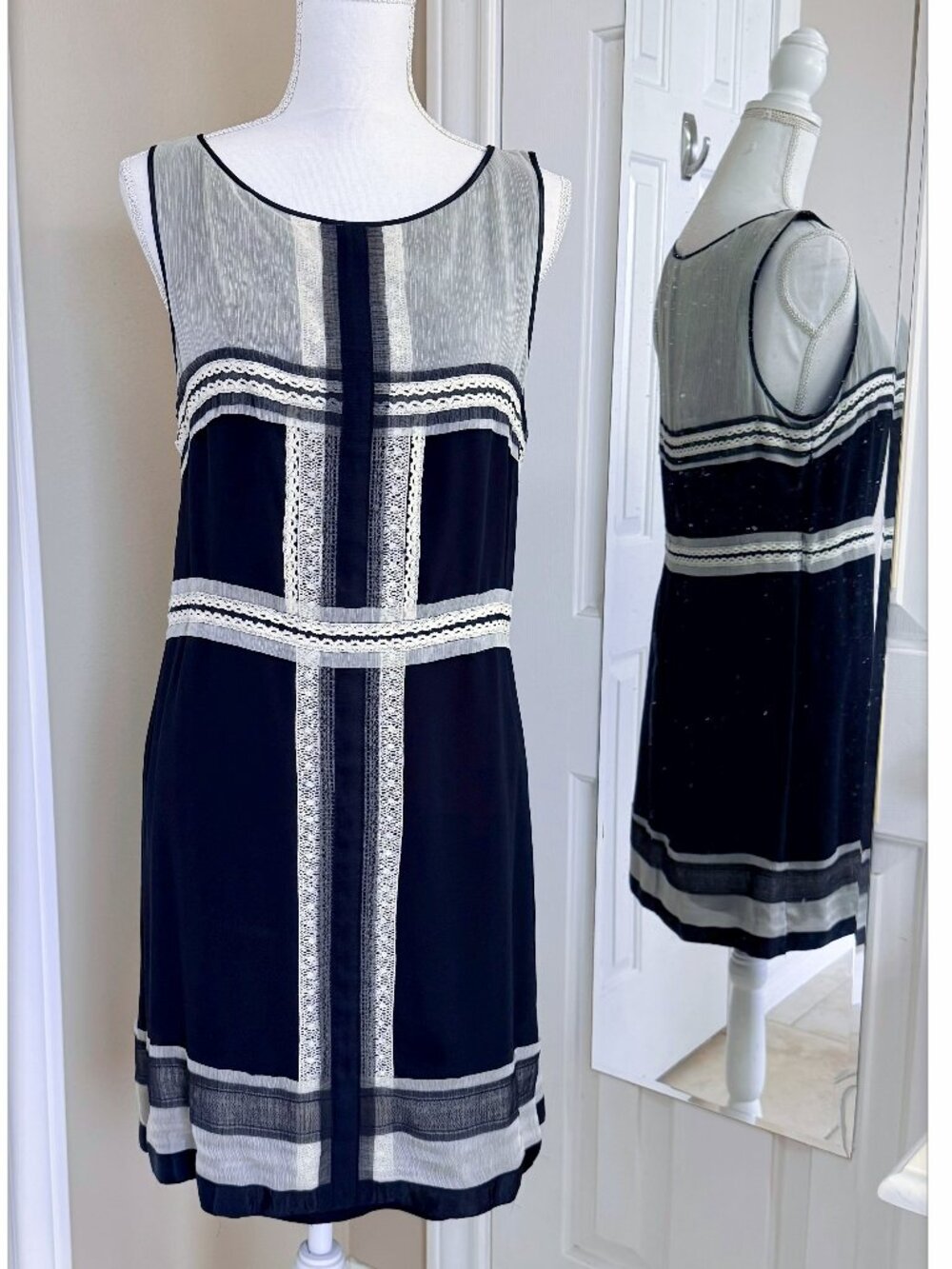 Max Studio 100% Silk Lace Dress Size L